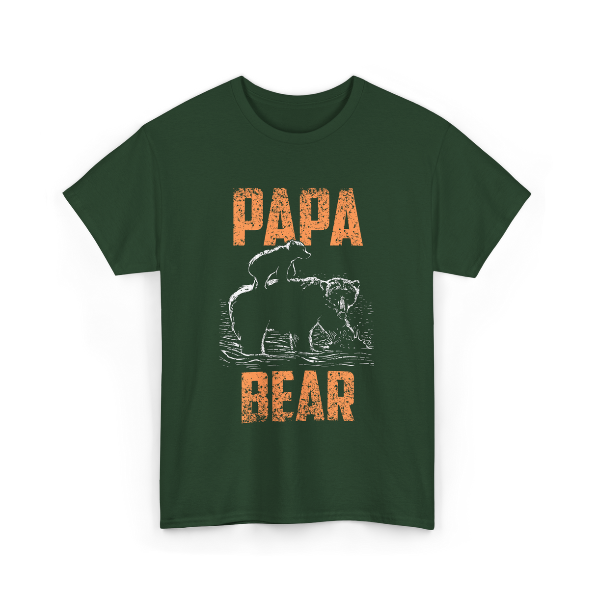 Papa Bear Bear Dad T-Shirt - Forest Green