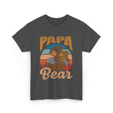 Papa Bear Bear Dad T-Shirt - Dark Heather