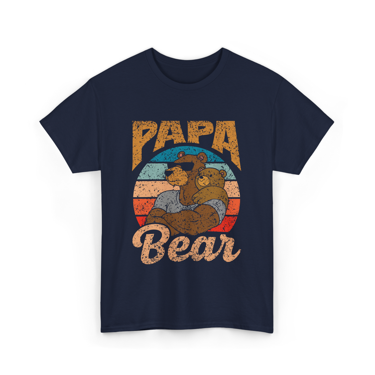 Papa Bear Bear Dad T-Shirt - Navy