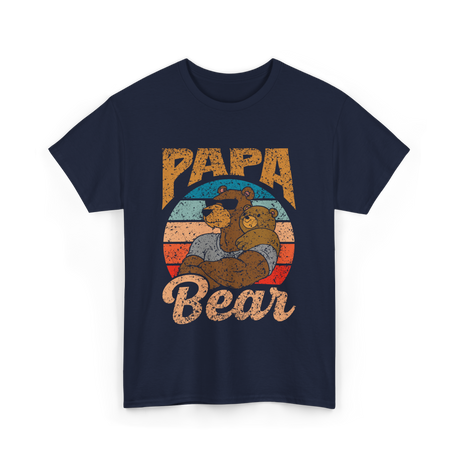 Papa Bear Bear Dad T-Shirt - Navy