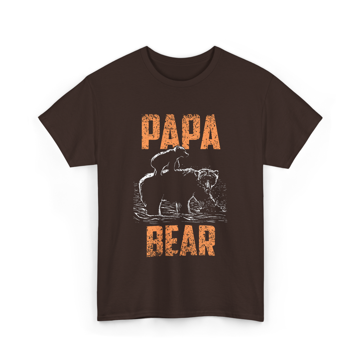 Papa Bear Bear Dad T-Shirt - Dark Chocolate