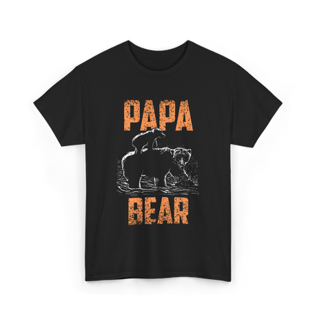 Papa Bear Bear Dad T-Shirt - Black