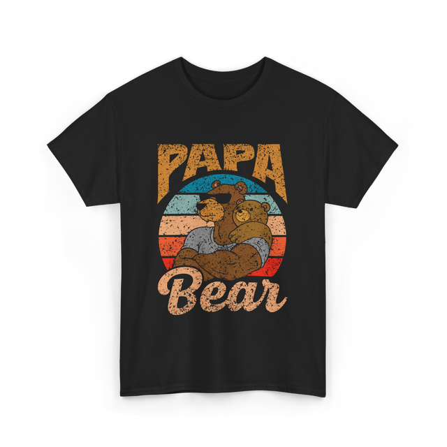 Papa Bear Bear Dad T-Shirt - Black