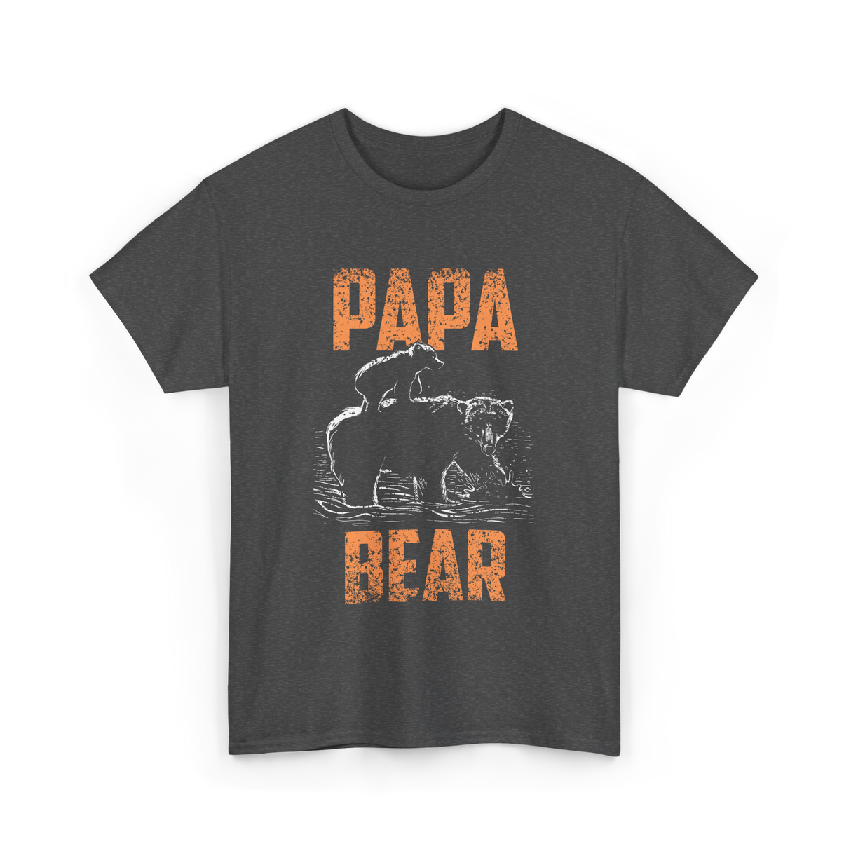 Papa Bear Bear Dad T-Shirt - Dark Heather