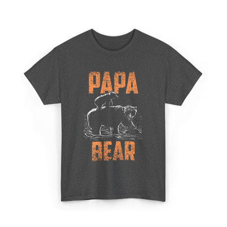 Papa Bear Bear Dad T-Shirt - Dark Heather