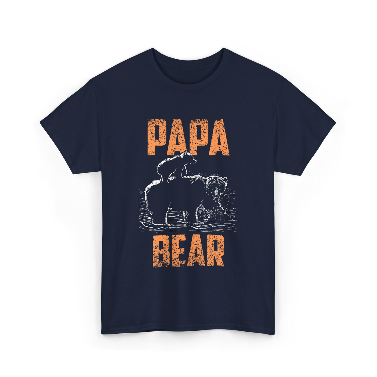 Papa Bear Bear Dad T-Shirt - Navy