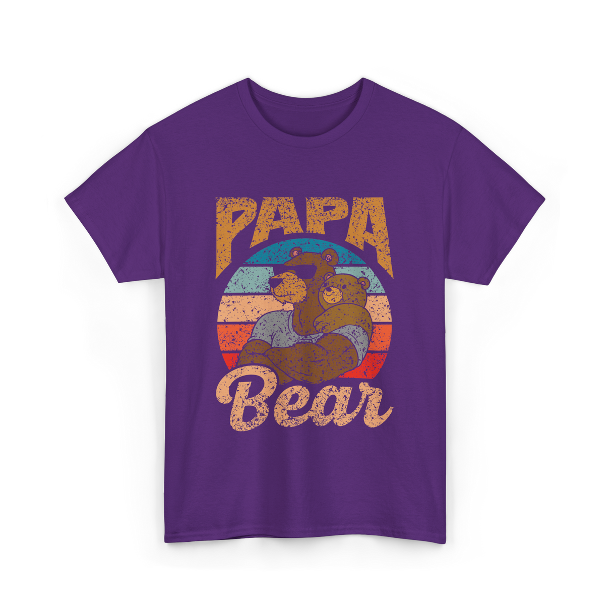 Papa Bear Bear Dad T-Shirt - Purple