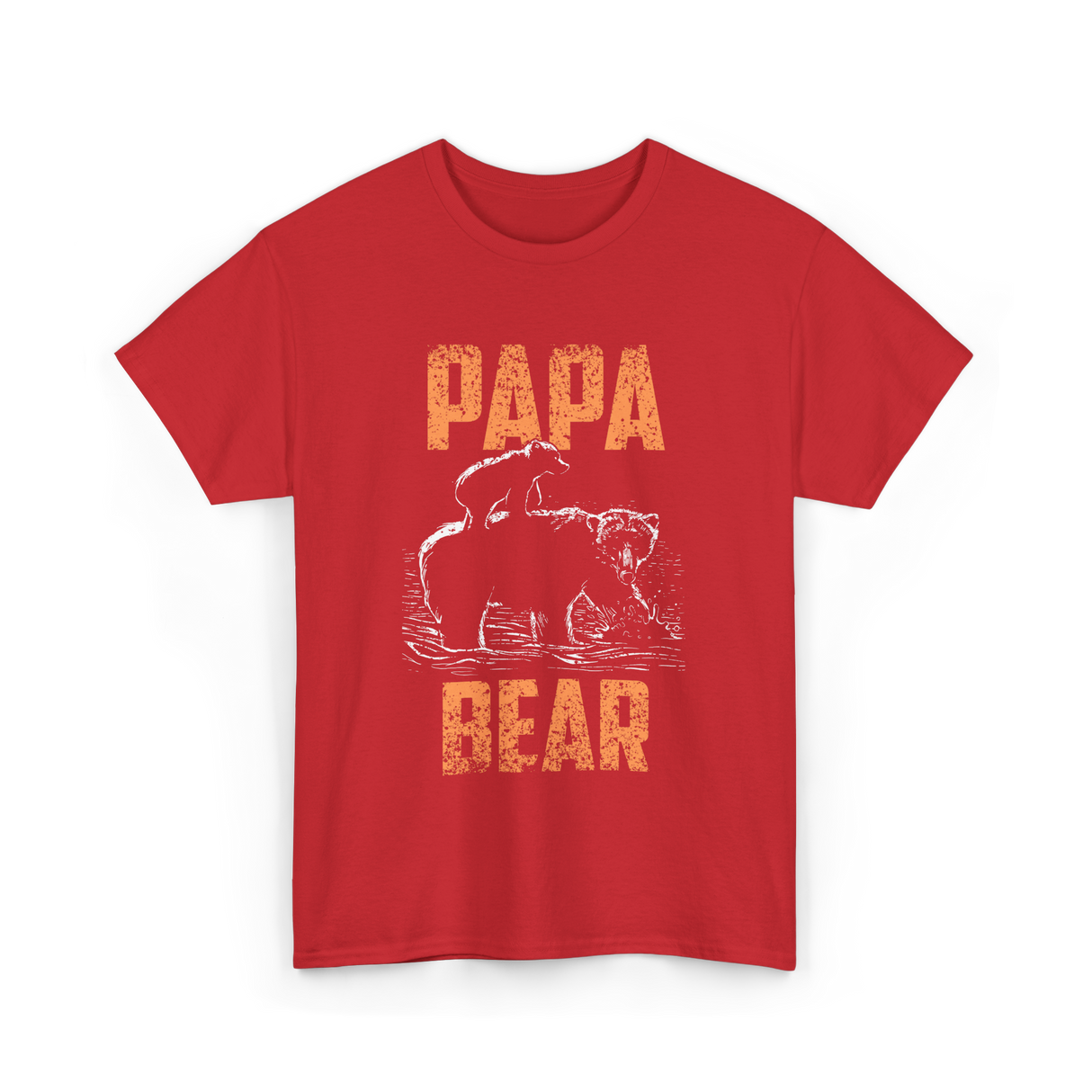 Papa Bear Bear Dad T-Shirt - Red