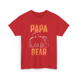 Papa Bear Bear Dad T-Shirt - Red