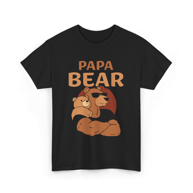 Papa Bear Bears Dad T-Shirt - Black