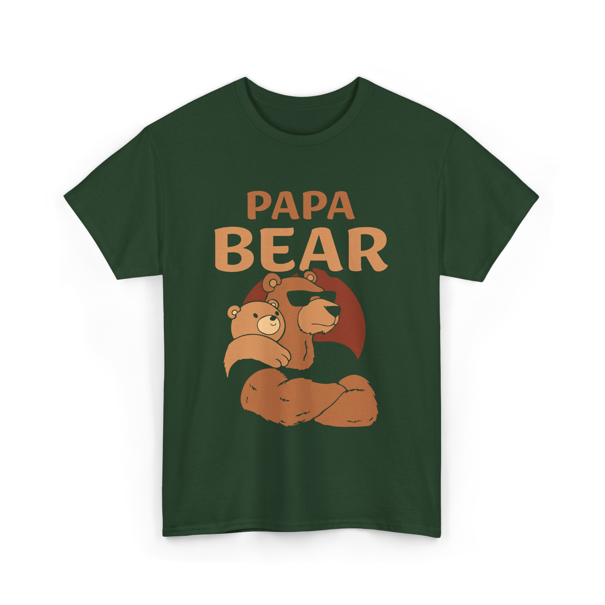 Papa Bear Bears Dad T-Shirt - Forest Green