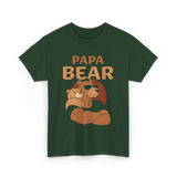 Papa Bear Bears Dad T-Shirt - Forest Green