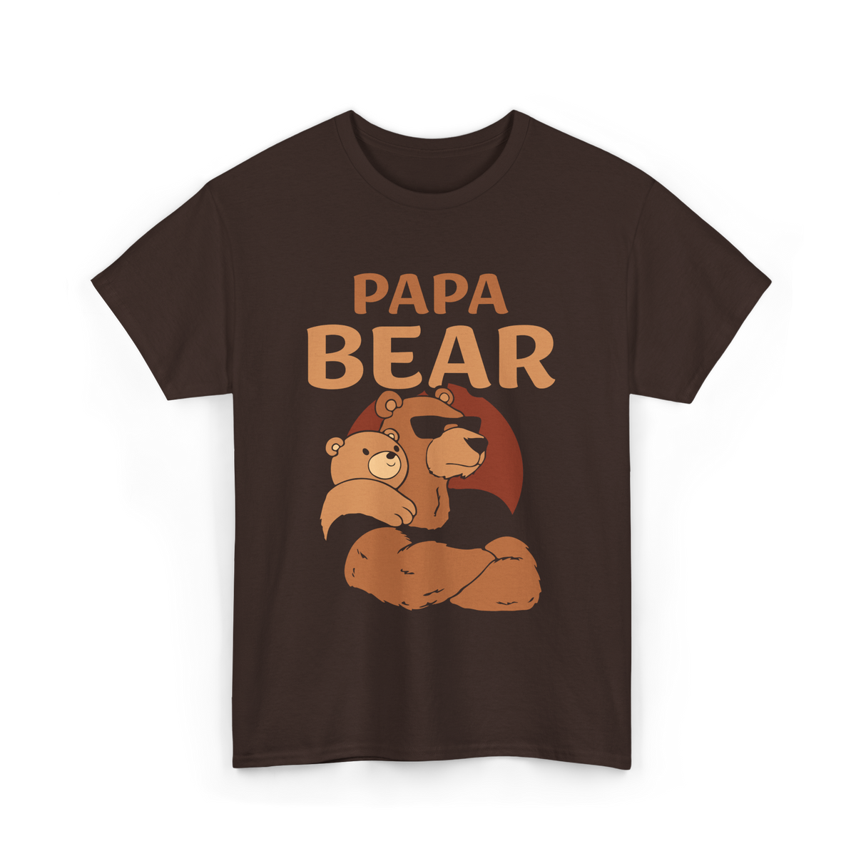 Papa Bear Bears Dad T-Shirt - Dark Chocolate