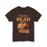 Papa Bear Bears Dad T-Shirt - Dark Chocolate