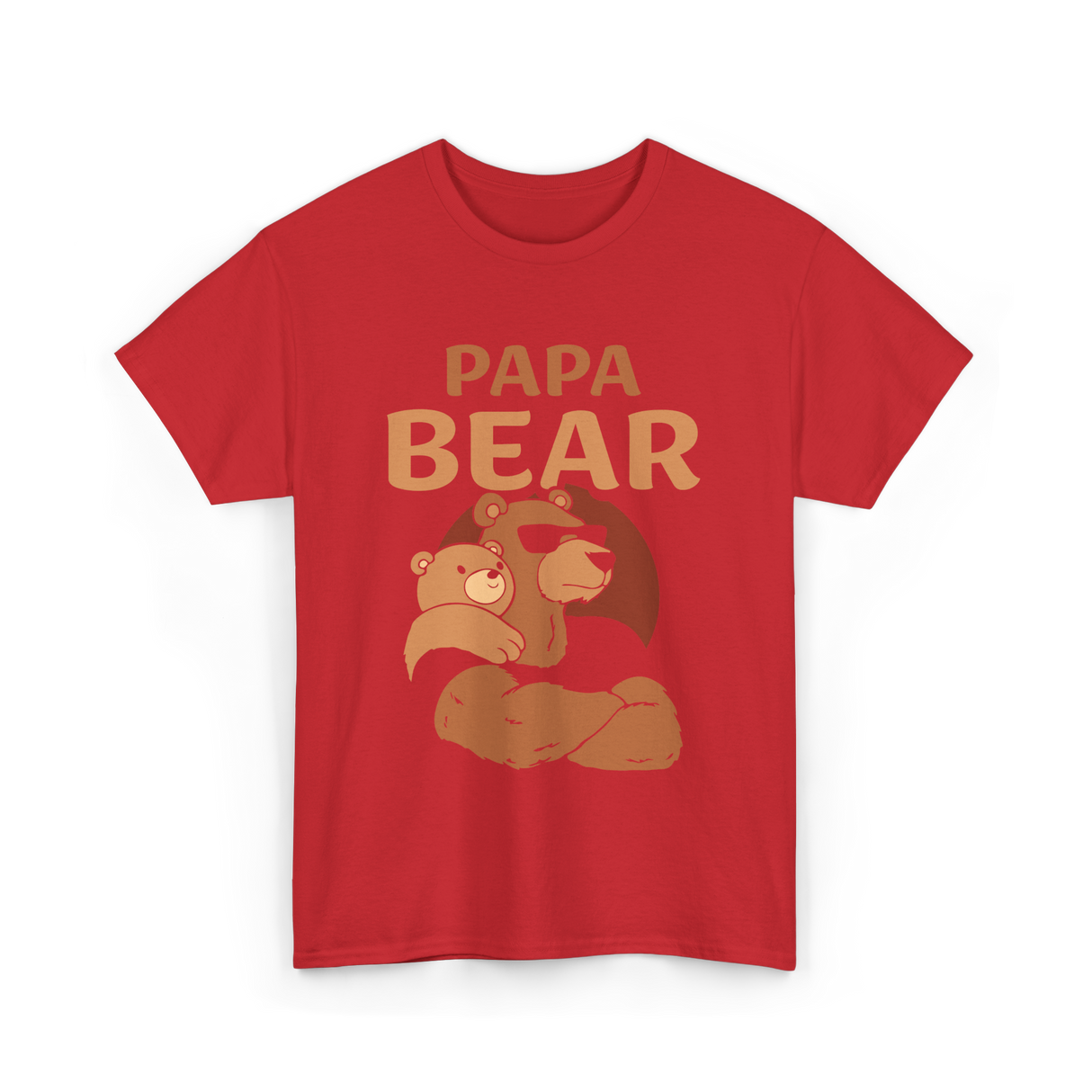 Papa Bear Bears Dad T-Shirt - Red