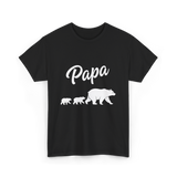 Papa Bear Family T-Shirt - Black