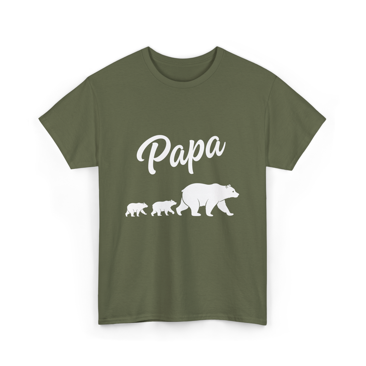 Papa Bear Family T-Shirt - Military Green