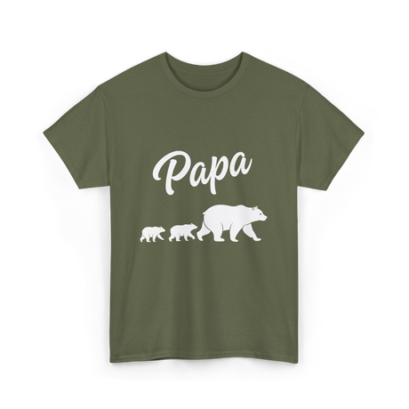 Papa Bear Family T-Shirt - Military Green