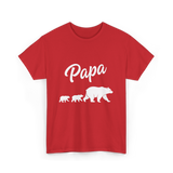 Papa Bear Family T-Shirt - Red