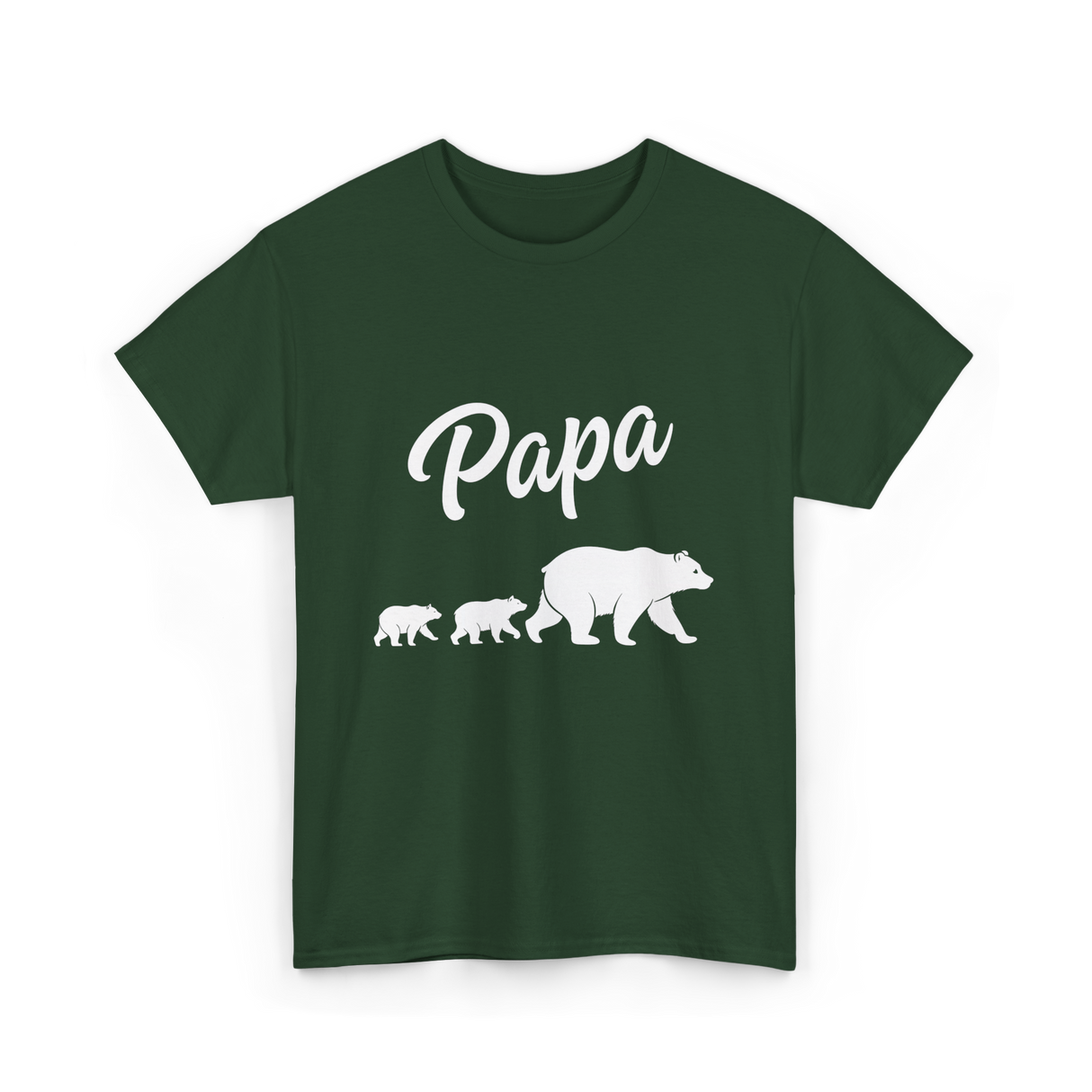 Papa Bear Family T-Shirt - Forest Green