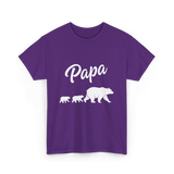 Papa Bear Family T-Shirt - Purple