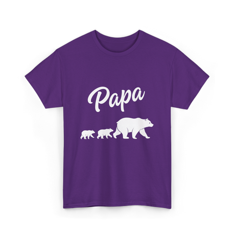 Papa Bear Family T-Shirt - Purple