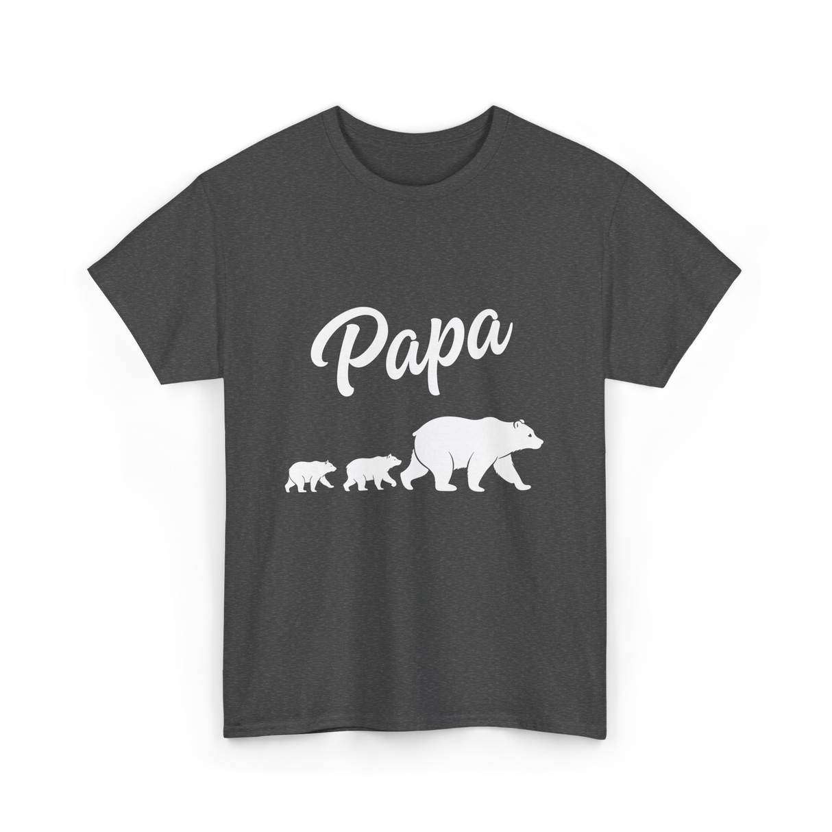 Papa Bear Family T-Shirt - Dark Heather