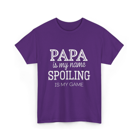 Papa Is My Name Spoiling T-Shirt - Purple