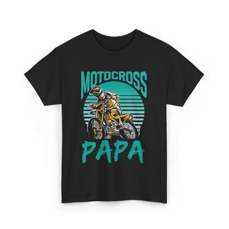 Papa Motocross Biker Dad T-Shirt - Black