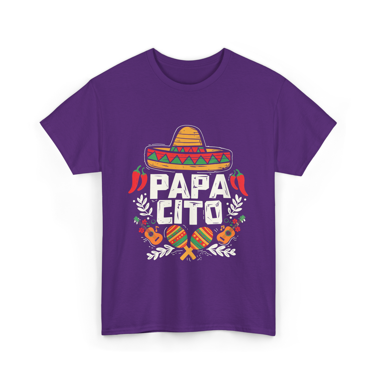 Papacito Cinco De Mayo Mexican Dad T-Shirt - Purple