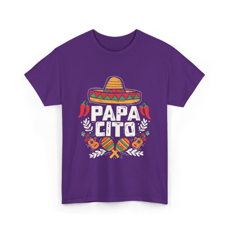 Papacito Cinco De Mayo Mexican Dad T-Shirt - Purple