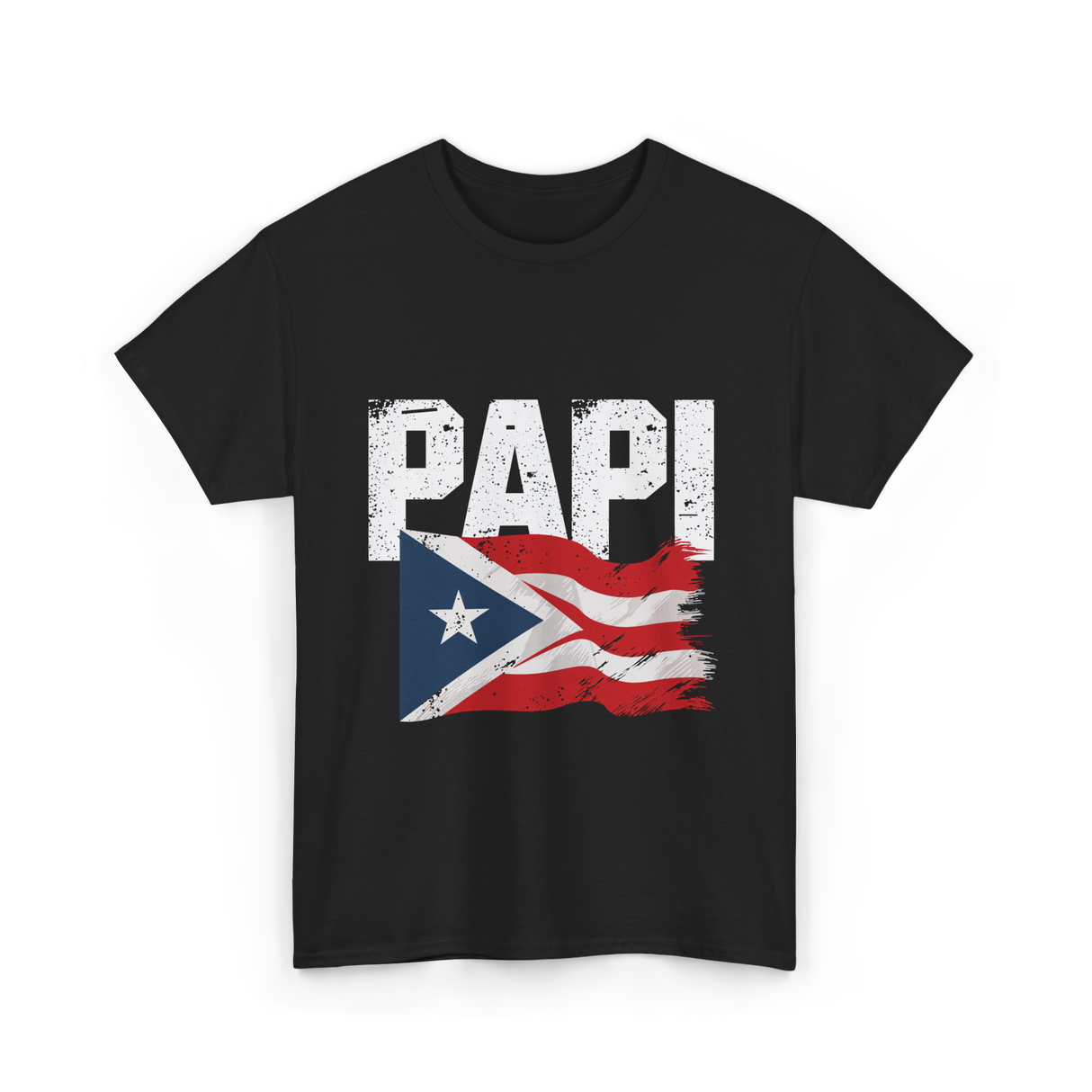 Papi Puerto Rico Flag Patriotic T-Shirt - Black