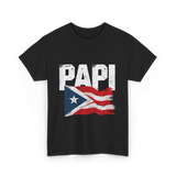 Papi Puerto Rico Flag Patriotic T-Shirt - Black