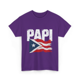 Papi Puerto Rico Flag Patriotic T-Shirt - Purple