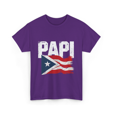 Papi Puerto Rico Flag Patriotic T-Shirt - Purple