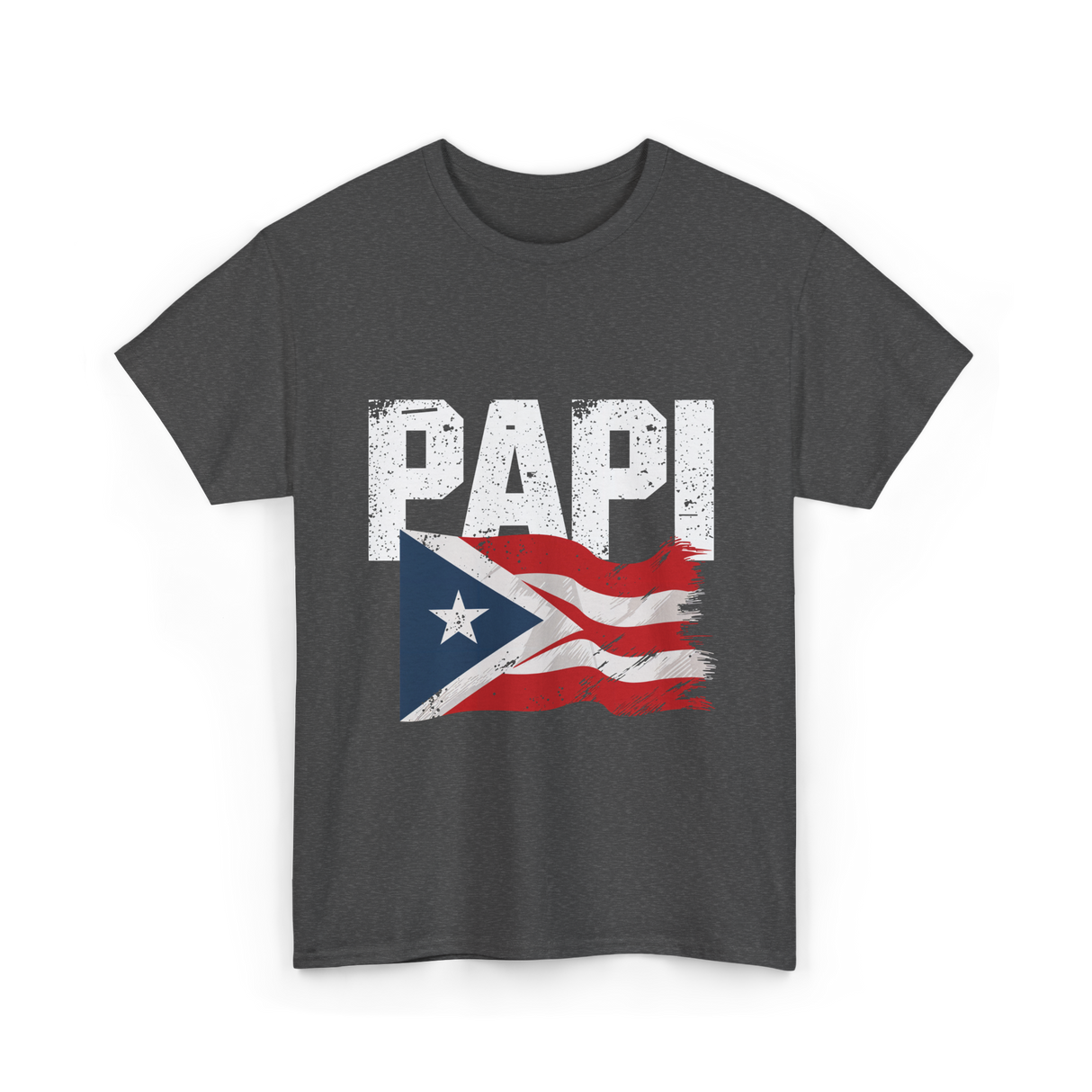 Papi Puerto Rico Flag Patriotic T-Shirt - Dark Heather