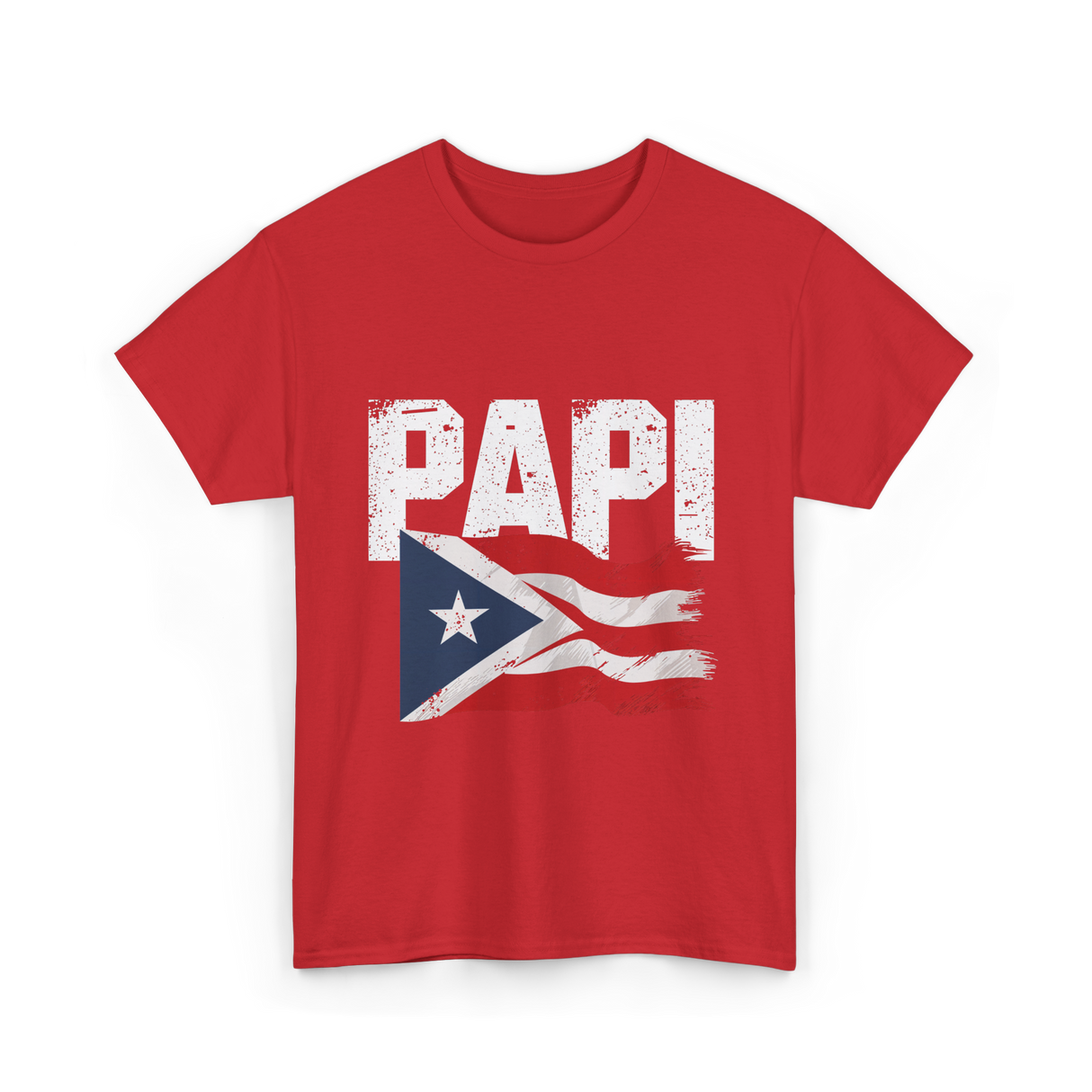 Papi Puerto Rico Flag Patriotic T-Shirt - Red