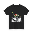 Para Saurus Dinosaur Floral T-Shirt - Black