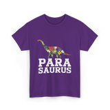 Para Saurus Dinosaur Floral T-Shirt - Purple