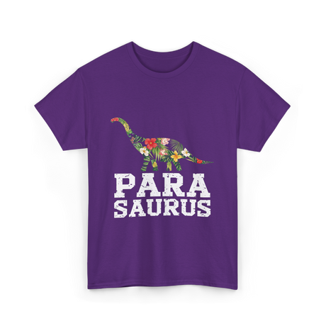 Para Saurus Dinosaur Floral T-Shirt - Purple