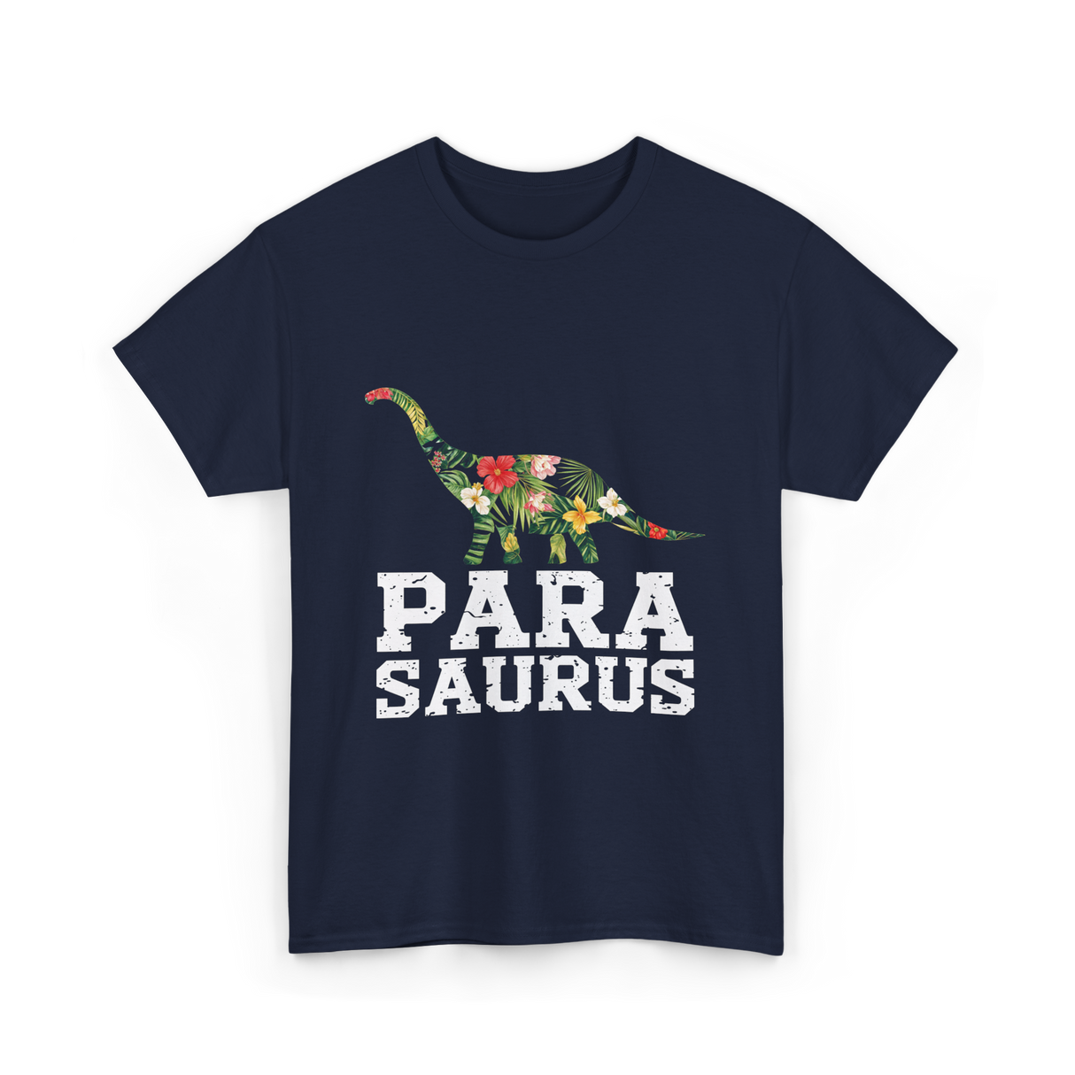 Para Saurus Dinosaur Floral T-Shirt - Navy