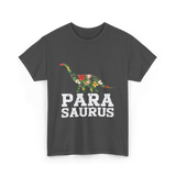 Para Saurus Dinosaur Floral T-Shirt - Dark Heather