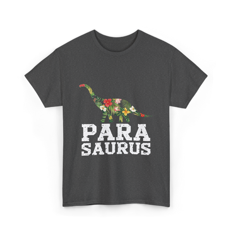 Para Saurus Dinosaur Floral T-Shirt - Dark Heather