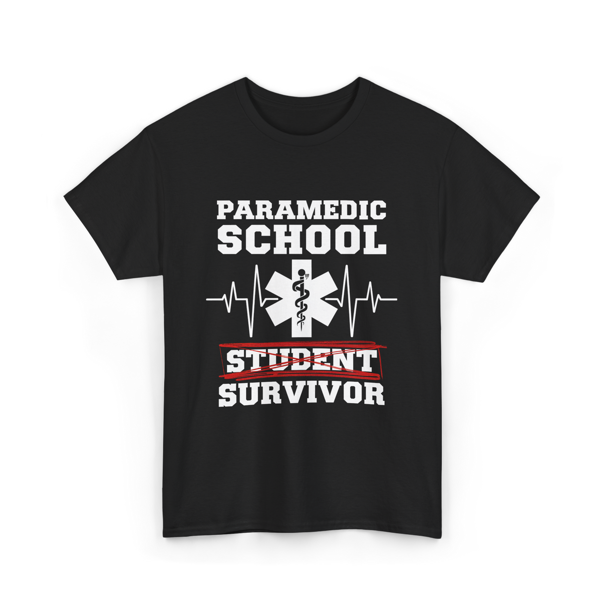 Paramedic School Survivor EMS Student T-Shirt - Black