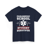 Paramedic School Survivor EMS Student T-Shirt - Navy