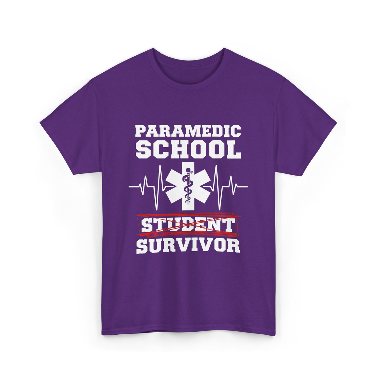 Paramedic School Survivor EMS Student T-Shirt - Purple