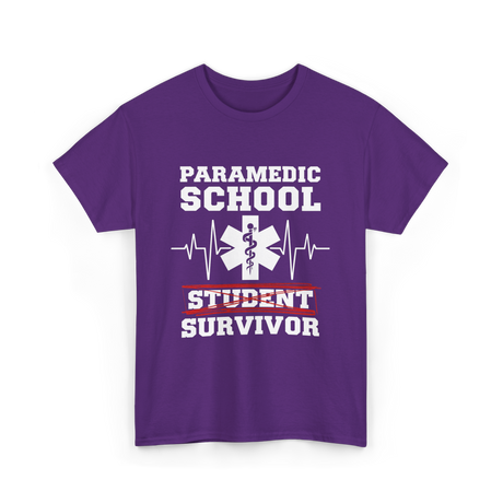 Paramedic School Survivor EMS Student T-Shirt - Purple