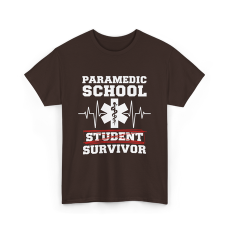 Paramedic School Survivor EMS Student T-Shirt - Dark Chocolate