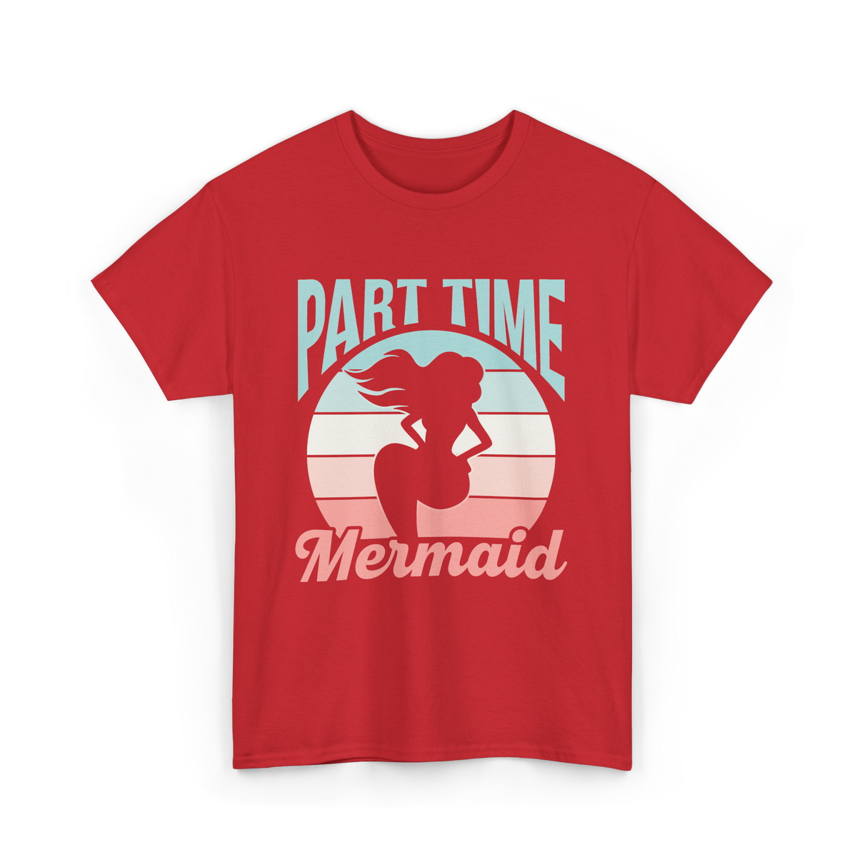 Part Time Mermaid Kids Mermaid T-Shirt - Red