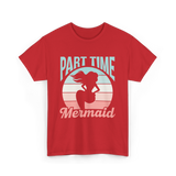 Part Time Mermaid Kids Mermaid T-Shirt - Red